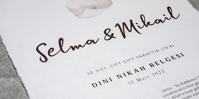 PAPIERlichkeit - Turkish wedding certificate